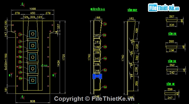 Bản vẽ chi tiết,ban ve van khuon I33,ban ve van khuon dam,van khuon dam i 33m